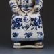 Chinese Blue And White Handwork Emperor Holding A Green Wishful Statues G265 Other Antique Chinese Statues photo 3