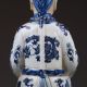 Chinese Blue And White Handwork Emperor Holding A Green Wishful Statues G265 Other Antique Chinese Statues photo 6