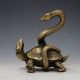 Chinese Brass Hand - Carved Snake & Turtle Statue Turtles photo 1