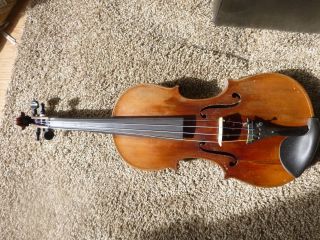 Antique Straduarius Model 4/4 Full Size Violin 23 3/8 Inches Probably German photo