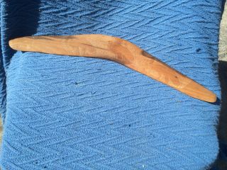 Vintage Mulga Wood Boomerang With Incised Emus photo