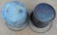 2 Vintage Small Primitive Tin Bale Handle Pails - Old Paint Buckets - Cool Primitives photo 5