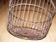 Antique Wire Basket Uncoated Vintage Primitive Egg Field Bail Hdl,  9 - 1/4 