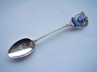 Vintage 1929 Hallmarked Solid Silver/enamelled Collectors Spoon,  (taunton) V G C photo
