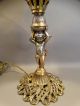 19thc Antique Victorian Figural Winged Putti Statue Electrified Banquet Oil Lamp Lamps photo 1