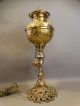19thc Antique Victorian Figural Winged Putti Statue Electrified Banquet Oil Lamp Lamps photo 2