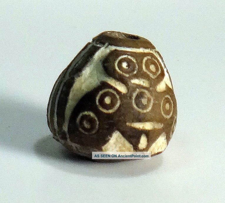Pre - Columbian Black Spread - Wing Owl Bead.  Guaranteed Authentic. The Americas photo