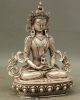Tibet Buddhist Silver Amitayus Longevity God Goddess Guanyin Buddha Statue Buddha photo 1