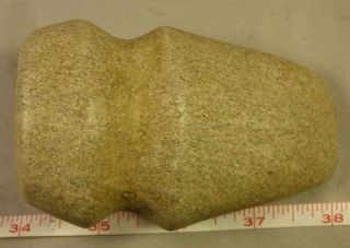 Old Indian Axe Granite Pecked Surface Very Hard Stone Fully Grooved Tennessee photo