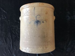 Antique 19th C Stoneware Bee Sting Tornado Red Wing Midwestern 6 Gallon Crock photo