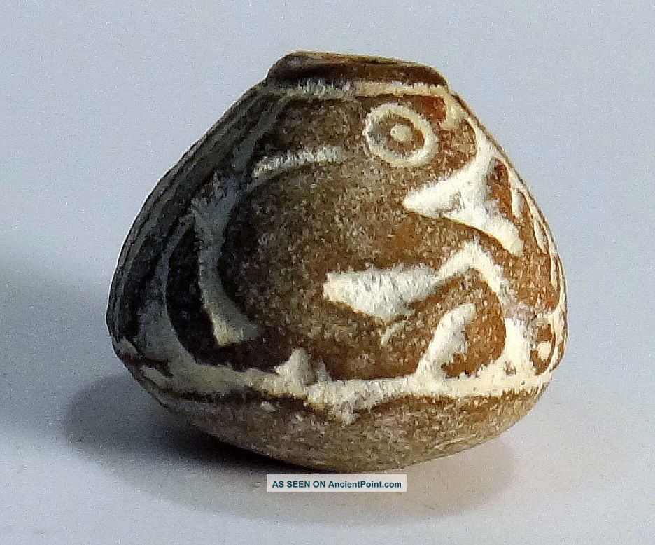 Pre - Columbian Brown Unknown Animal Bead.  Guaranteed Authentic. The Americas photo