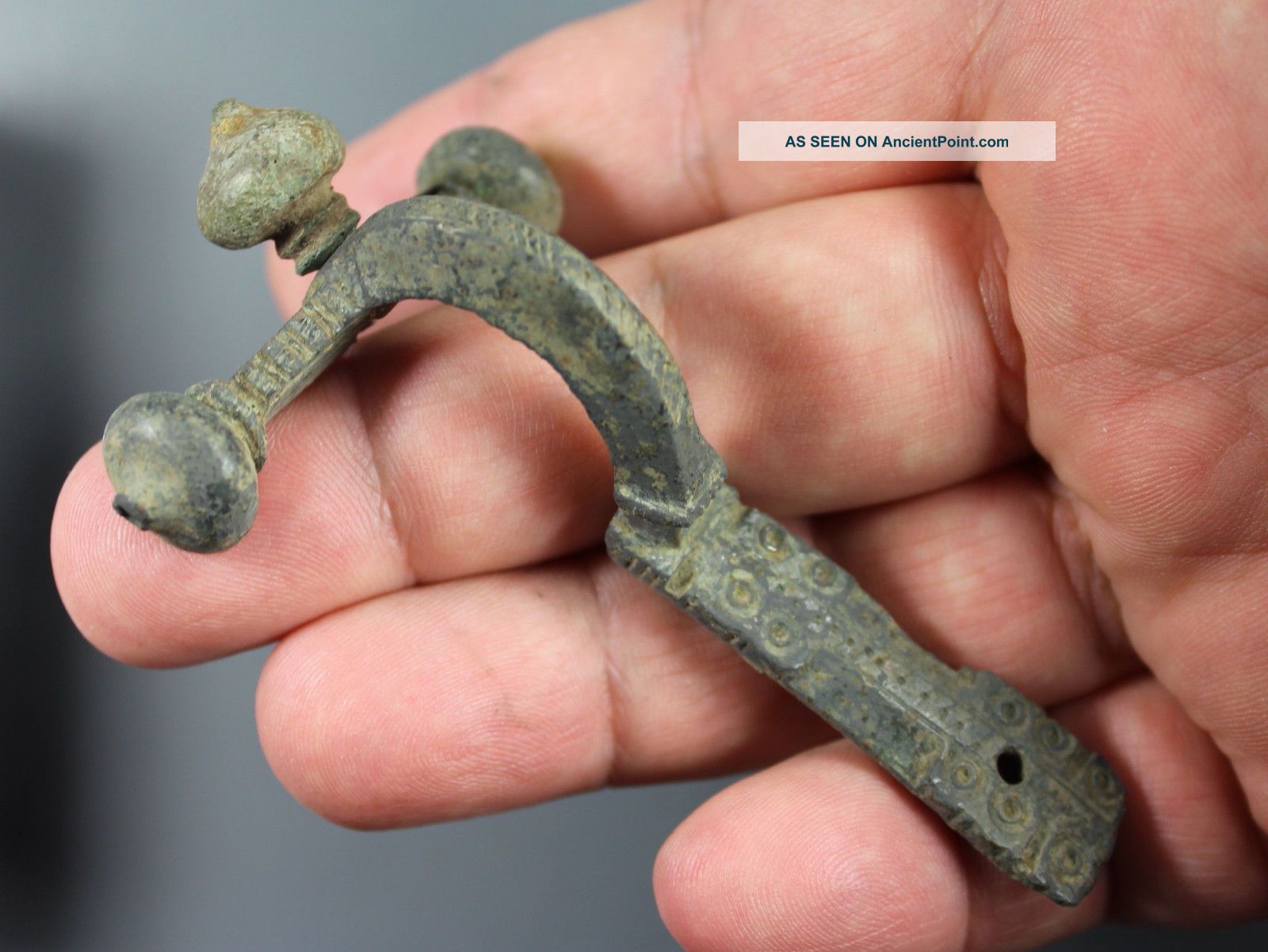 Crossbow Brooch,  Decorated With Dots,  Bronze,  Roman Imperial,  4.  Century A.  D. Roman photo