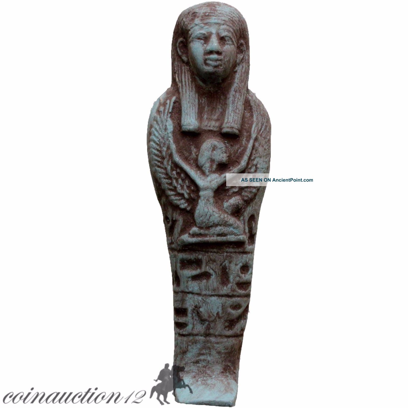 Ancient Egyptian Faience Ushabti Shabti 1750 - 1800 Ad With Hieroglyphics Roman photo