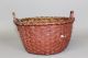 An Extremely Rare Early 19th C Splint Basket Best Untouched Red Paint Primitives photo 3