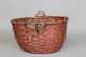 An Extremely Rare Early 19th C Splint Basket Best Untouched Red Paint Primitives photo 4