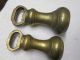 2 X Large Antique Brass Bell Weights Victorian (7lb & 4lb) Doorstops Other Antique Architectural photo 3