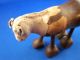 Primitive Hand Carved Walking Wood & Clay Horse Toy 3 1/4 