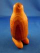 Primitive Hand Carved & Painted Walking Wood Penguin Toy 4 1/2 