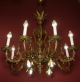 Filigree Huge 8 Light Spain Brass Chandelier Vintage Old Lamp Chandeliers, Fixtures, Sconces photo 1