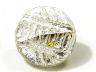 14mm Bohemian Czech Antique Silver Foil Art Glass Button Rosette Shank photo