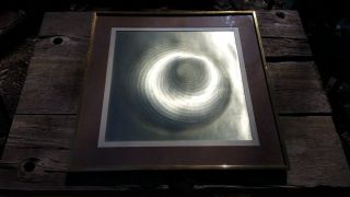 Large Mid Century Modern Foil Op Art Circular Abstract Picture By Manifestations photo