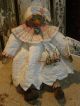 Primitive Snowman Easter Doll Quilt,  Old Rhinestone Button,  Folk Art Snow Doll Primitives photo 1