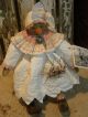 Primitive Snowman Easter Doll Quilt,  Old Rhinestone Button,  Folk Art Snow Doll Primitives photo 2