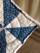 Early Antique Blue Calico Star Quilt Textile Pot Holder Make Do Aafa Handmade Primitives photo 1