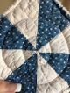 Early Antique Blue Calico Star Quilt Textile Pot Holder Make Do Aafa Handmade Primitives photo 3