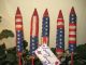 Patriotic American Handmade Fabric Bottle Rocket Ornies Bowl Fillers Home Decor Primitives photo 3