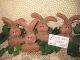 4 Handmade Floral Fabric Rabbit Bowl Fillers Wreath - Making Easter Home Decor Primitives photo 1