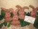 4 Handmade Floral Fabric Rabbit Bowl Fillers Wreath - Making Easter Home Decor Primitives photo 3
