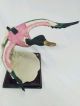 Gieuseppe Armani Marked Marzia Goose Porcelain Figurine Pink & Green Figurines photo 7