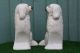 Pair 19thc Staffordshire Seated White,  Gilt & Lustre Spaniel Dogs C1880s Figurines photo 3