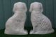 Pair 19thc Staffordshire Seated White,  Gilt & Lustre Spaniel Dogs C1880s Figurines photo 4