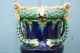 19thc Large Majolica Vase With Intricate Flowers & Leaf Decoration C1880s Vases photo 1