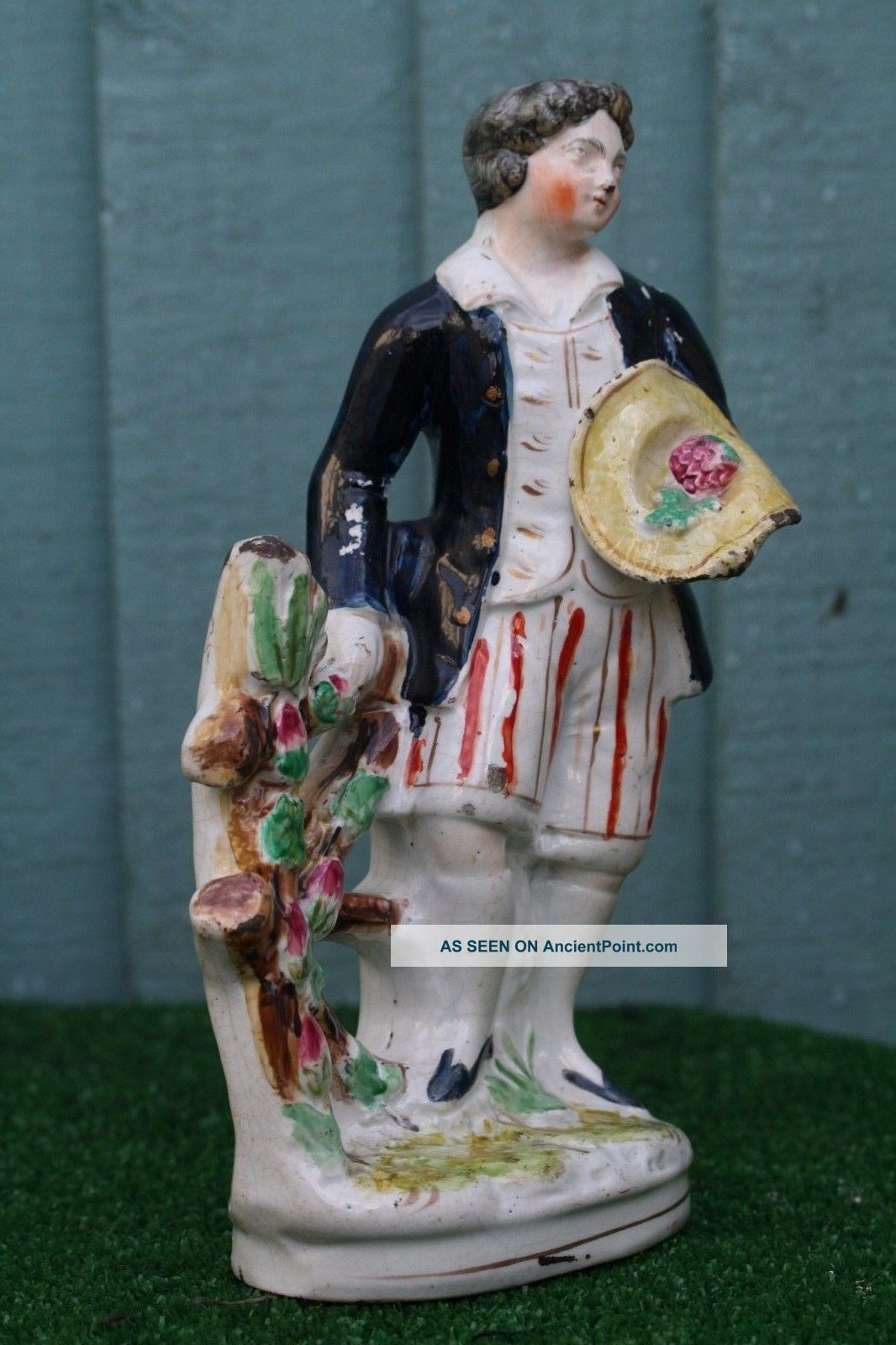 Mid 19thc Staffordshire Male Figure Holding Hat With Strawberries C1850s Figurines photo