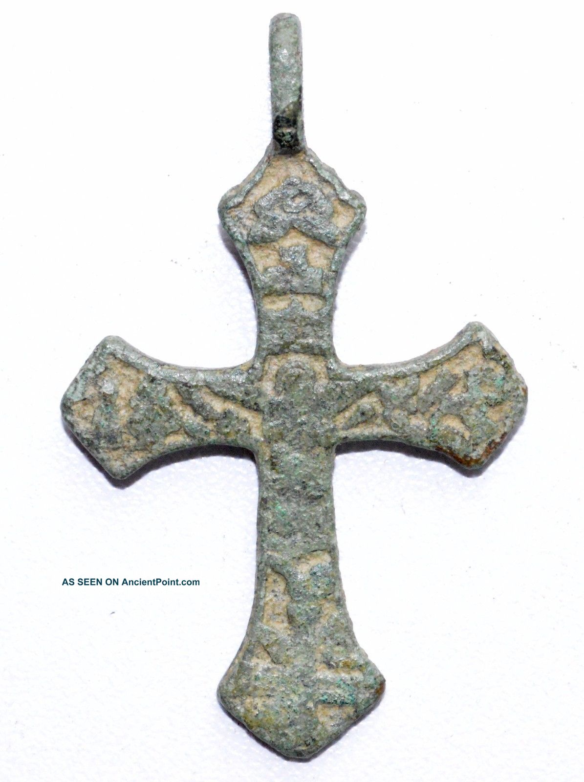 Late Medieval Bronze Age Cross Pendant Crucified Jesus - Historical Gift - St20 Roman photo