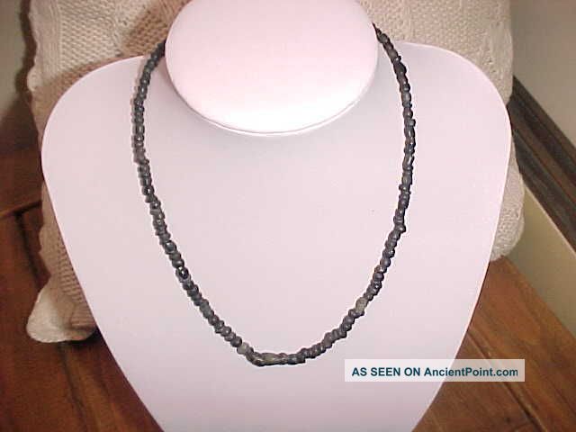 String Roman Black Coloured Glass Beads Circa 100 - 400 A.  D. Roman photo