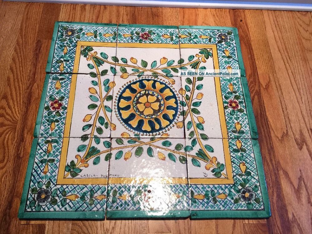 1997 Casola Positano Ceramiche Hand Painted Tile Mural From Italy Tiles photo