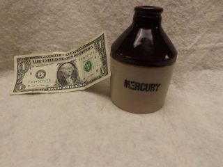 Antique Small Poison Mercury Crock Jug Bottle,  4 7/16 