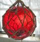Vintage Made In Czechoslovakia Red And Green Glass Fishing Buoys 2 Fishing Nets & Floats photo 7