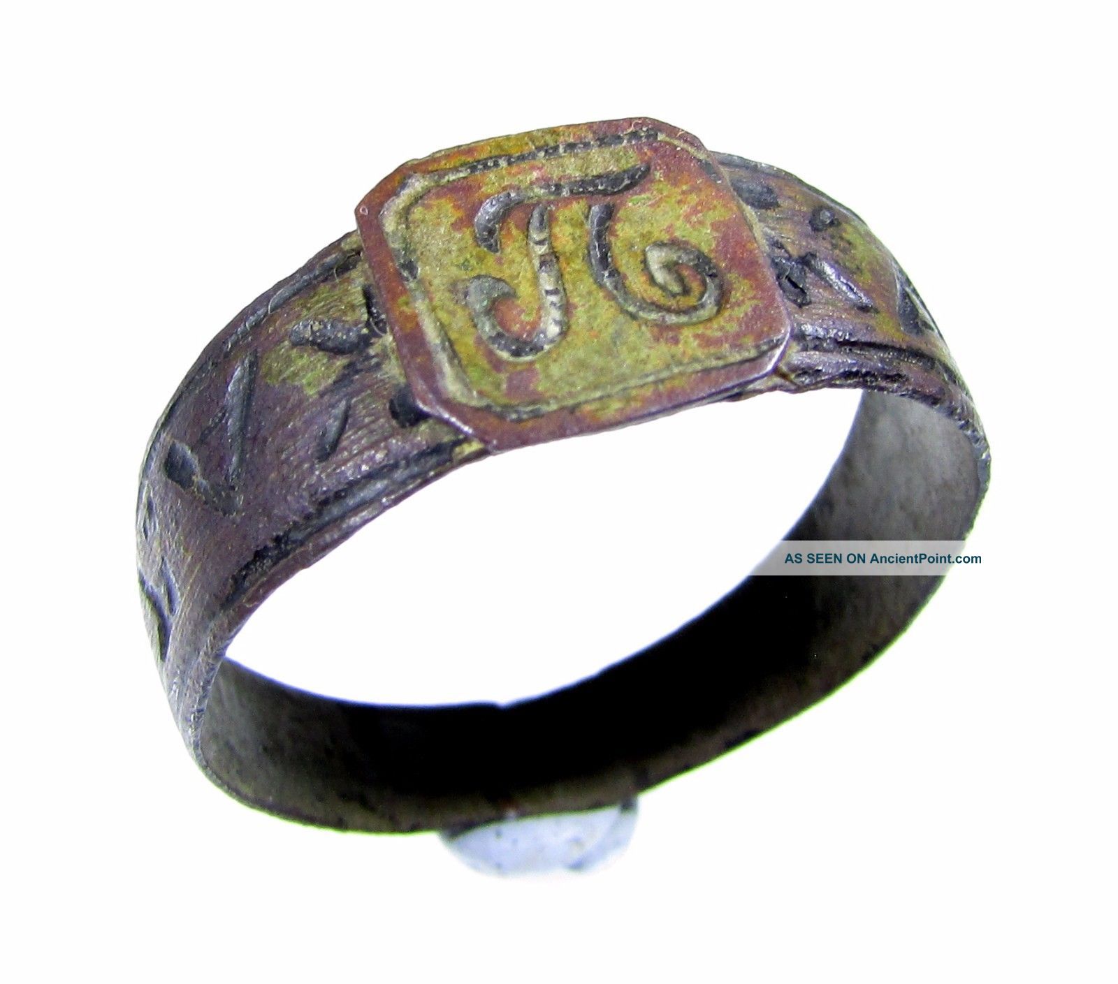 Post Medieval Math / Science Ring (pi Symbol?) - Rare Ancient Wearable - B793 Roman photo