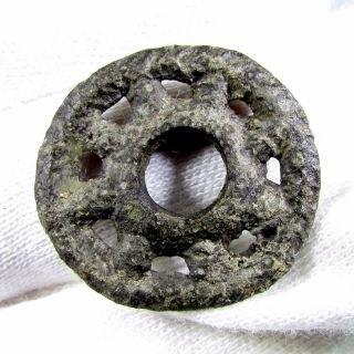 Roman Bronze Wheel Of Fortune Amulet - Ancient Wearable Artifact - B819 photo