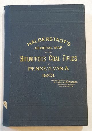 Rare Antique 1901 Halberstadts Pennsylvania Coal Mine Mining 4 - Part Map,  Nr photo