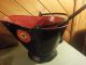 Antique Coal Scuttle Hod Bucket Primitive Vintage Metal Ash With Shovel Hearth Ware photo 4