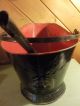 Antique Coal Scuttle Hod Bucket Primitive Vintage Metal Ash With Shovel Hearth Ware photo 5