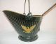 Vintage Black Metal Coal Bucket Ash Bucket With Handle And Shovel Hearth Ware photo 1