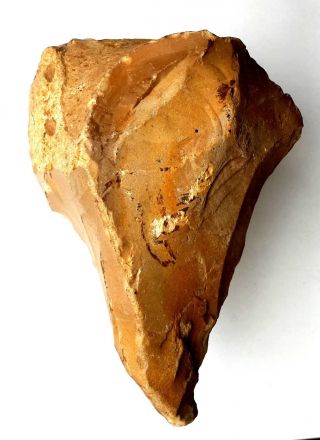 Large Acheulean Flint Stone Nosed Adze Hand Axe Neanderthal Paleolithic Tool photo