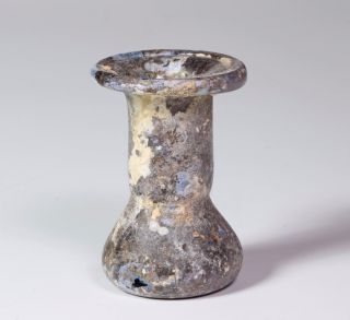 Roman Iridescent Glass Cosmetic Unguentarium Flask: 3rd Century Ad. photo